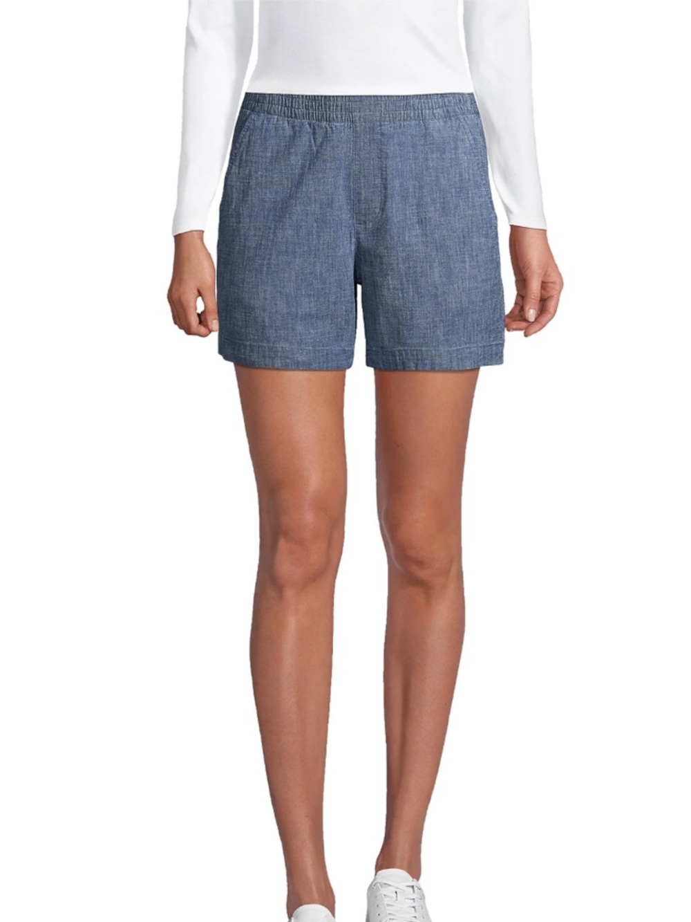 Lands End chambray pull on shorts. Size 12